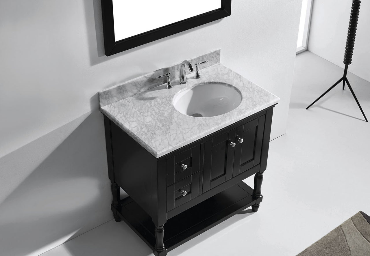 Virtu USA Julianna 36" Single Round Sink Espresso Top Vanity in Espresso with Mirror Vanity Virtu USA 