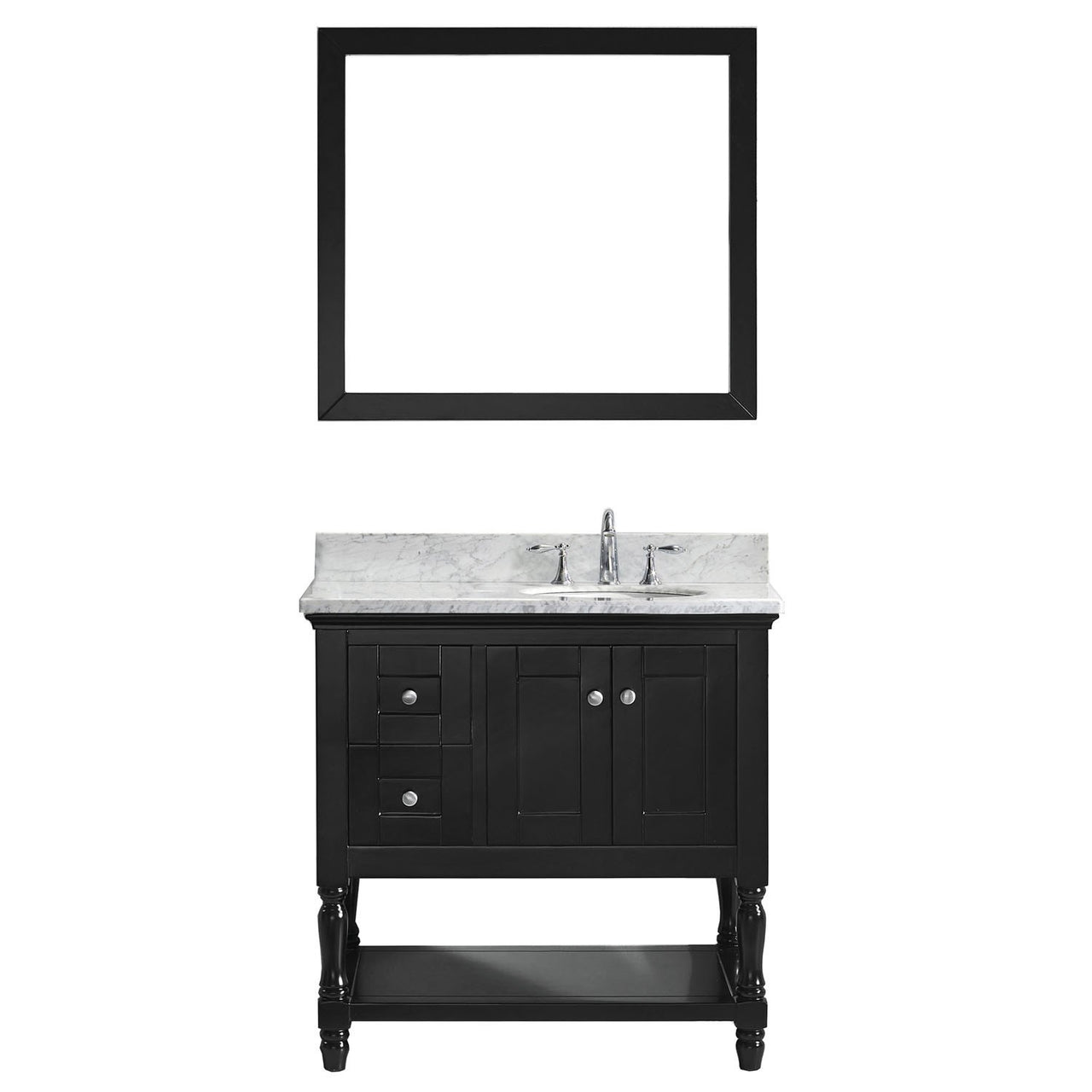 Virtu USA Julianna 36" Single Round Sink Espresso Top Vanity in Espresso with Mirror Vanity Virtu USA 