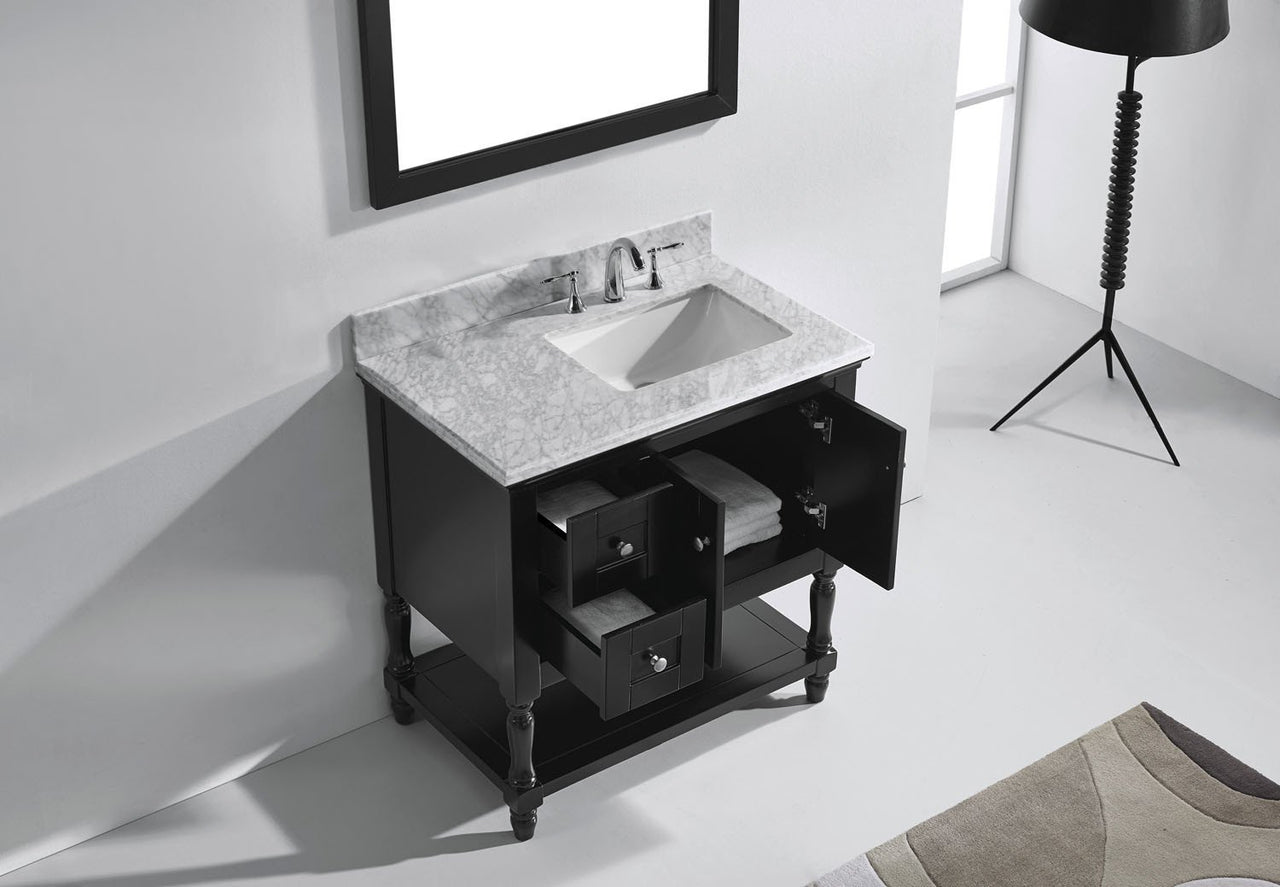 Virtu USA Julianna 36" Single Square Sink Espresso Top Vanity in Espresso with Mirror Vanity Virtu USA 