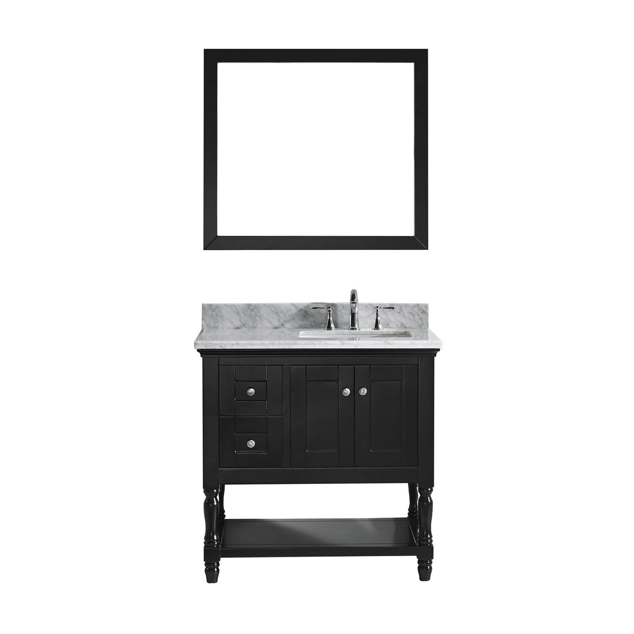 Virtu USA Julianna 36" Single Square Sink Espresso Top Vanity in Espresso with Mirror Vanity Virtu USA 