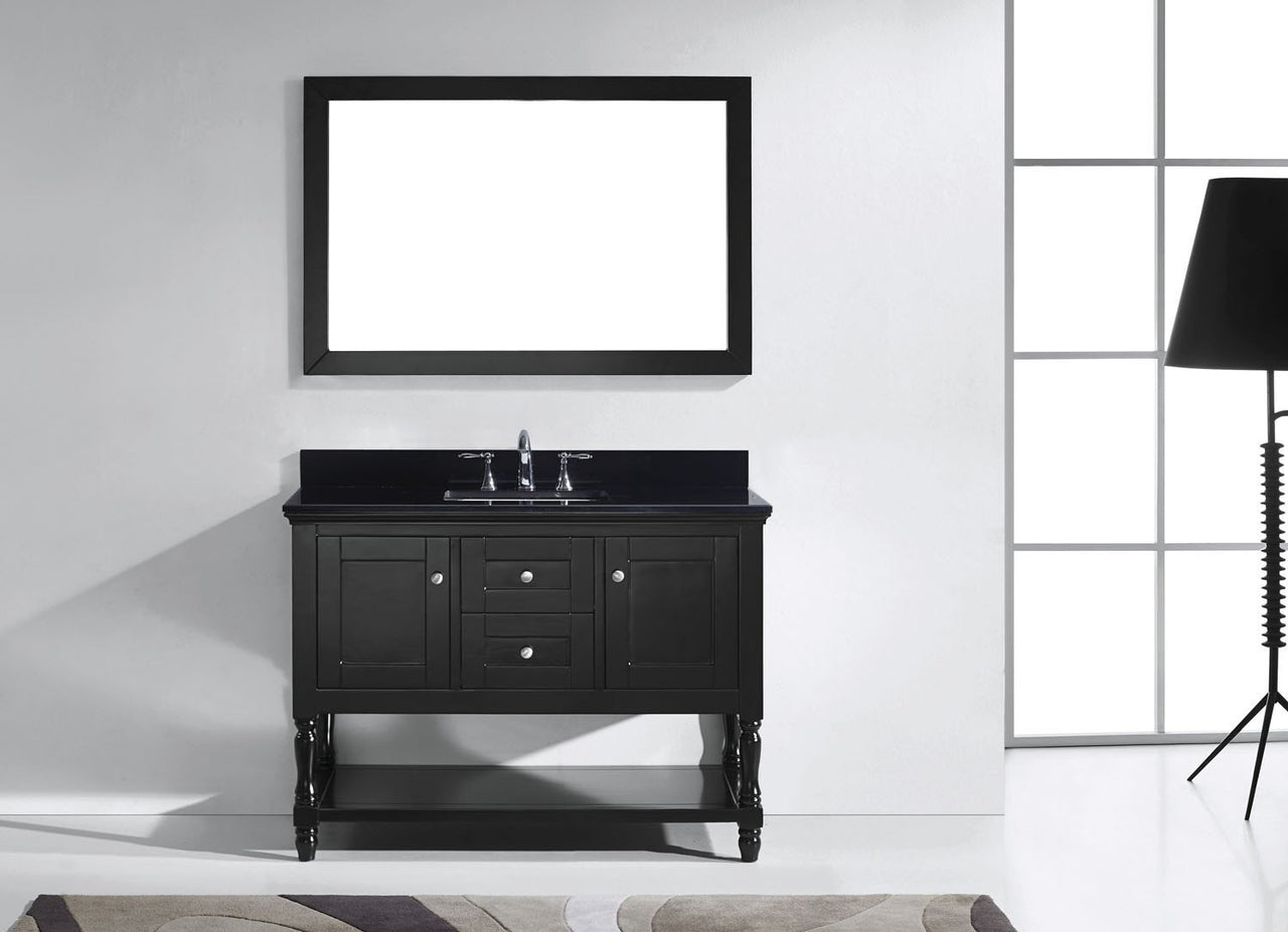 Virtu USA Julianna 48" Single Square Sink Espresso Top Vanity in Espresso with Mirror Vanity Virtu USA 