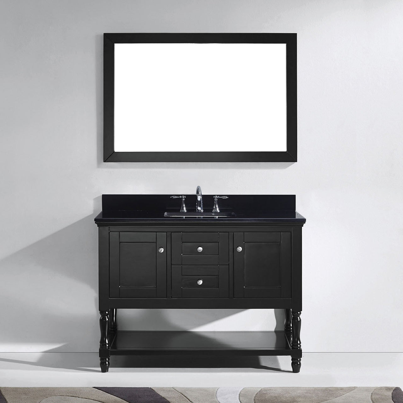 Virtu USA Julianna 48" Single Square Sink Espresso Top Vanity in Espresso with Mirror Vanity Virtu USA 