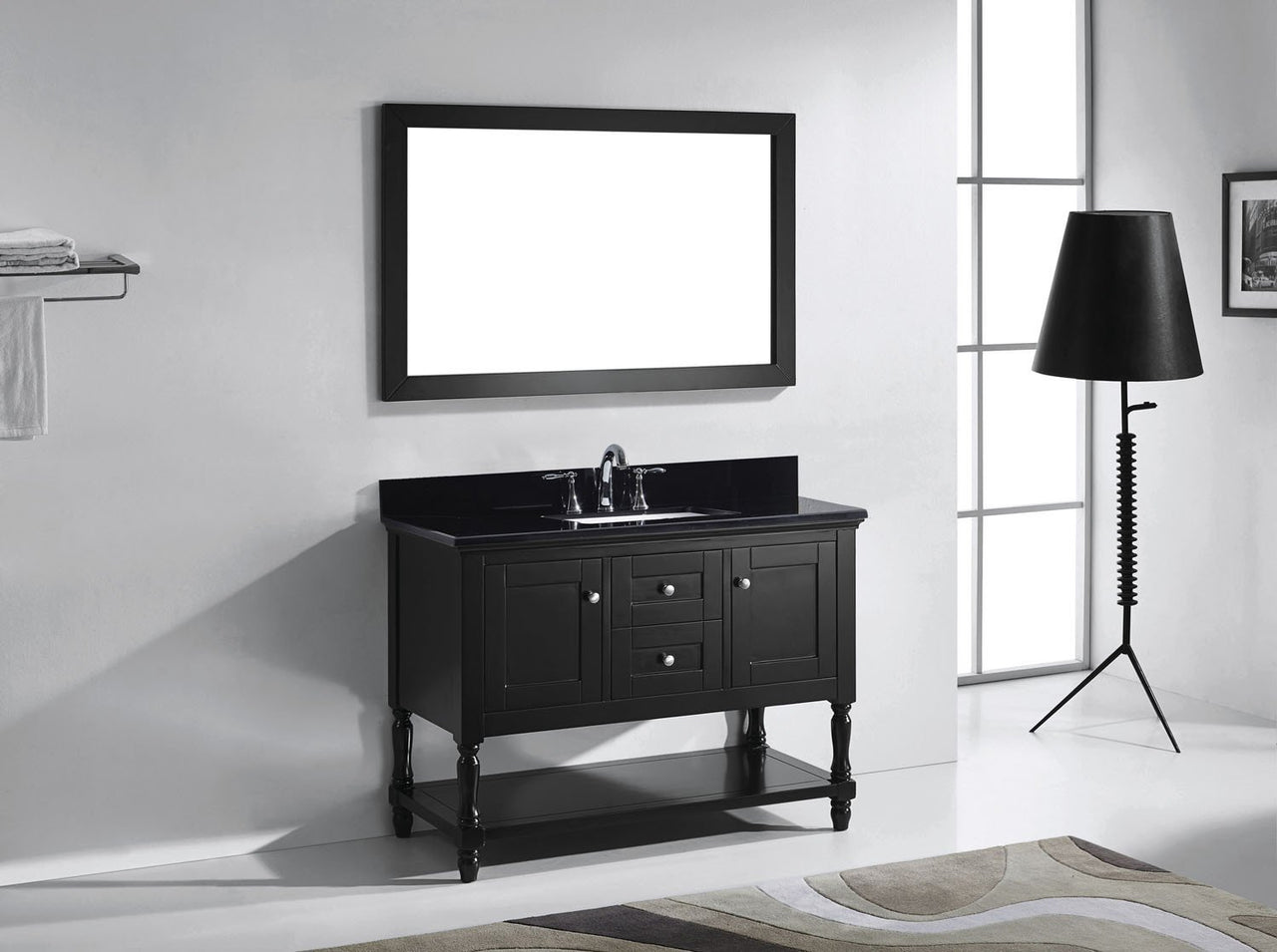 Virtu USA Julianna 48" Single Square Sink Espresso Top Vanity in Espresso with Mirror Vanity Virtu USA 