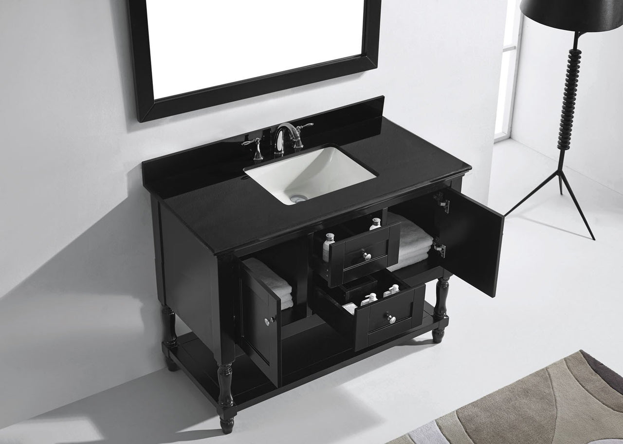 Virtu USA Julianna 48" Single Square Sink Espresso Top Vanity in Espresso with Mirror Vanity Virtu USA 