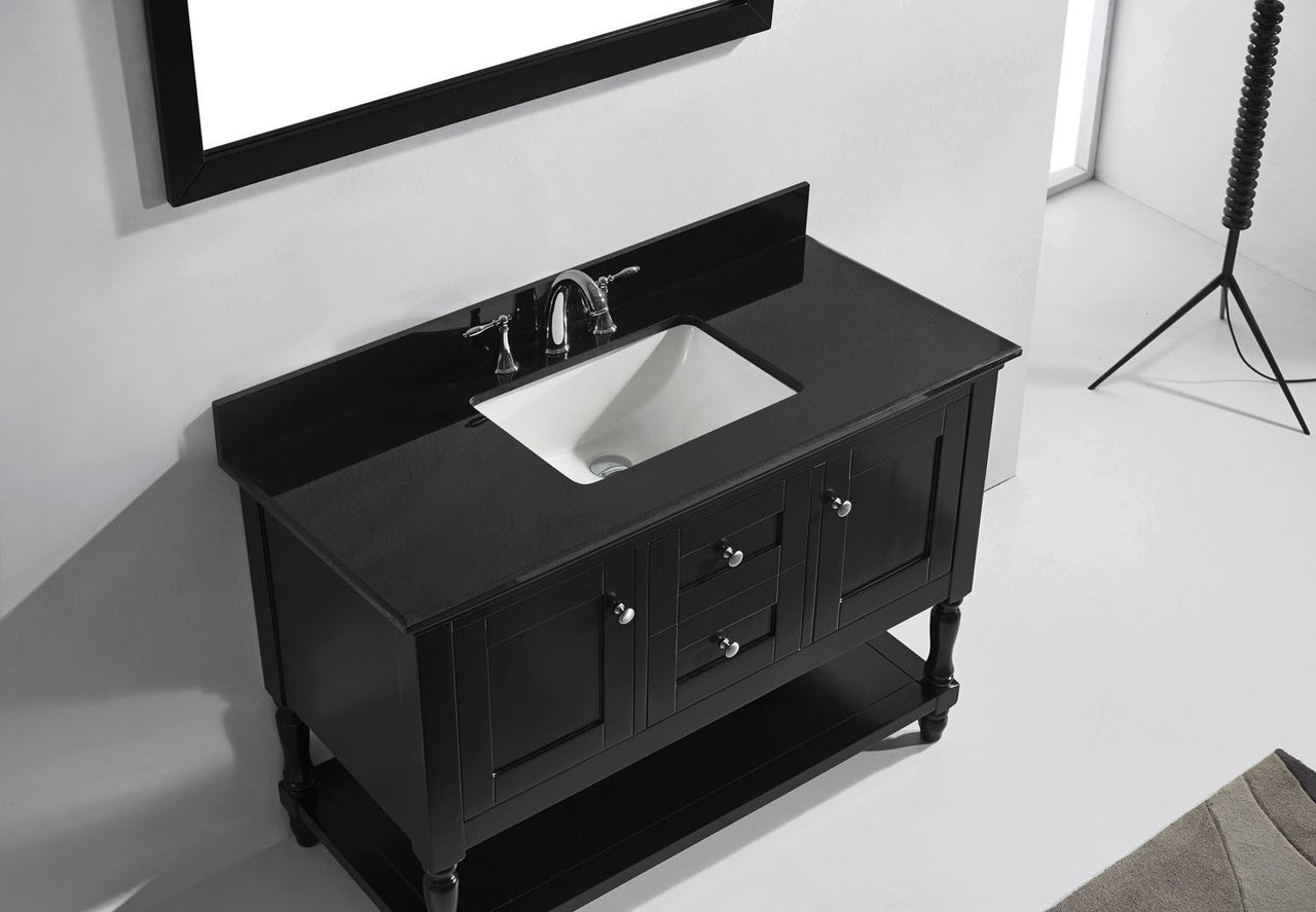 Virtu USA Julianna 48" Single Square Sink Espresso Top Vanity in Espresso with Mirror Vanity Virtu USA 