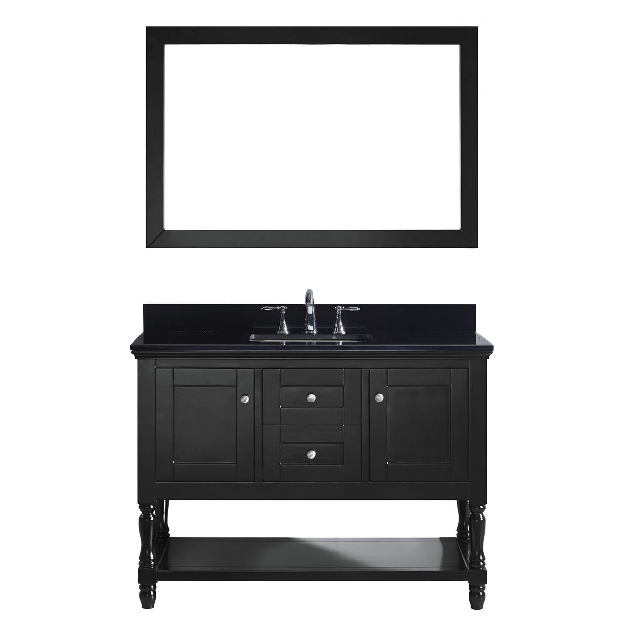 Virtu USA Julianna 48" Single Square Sink Espresso Top Vanity in Espresso with Mirror Vanity Virtu USA 