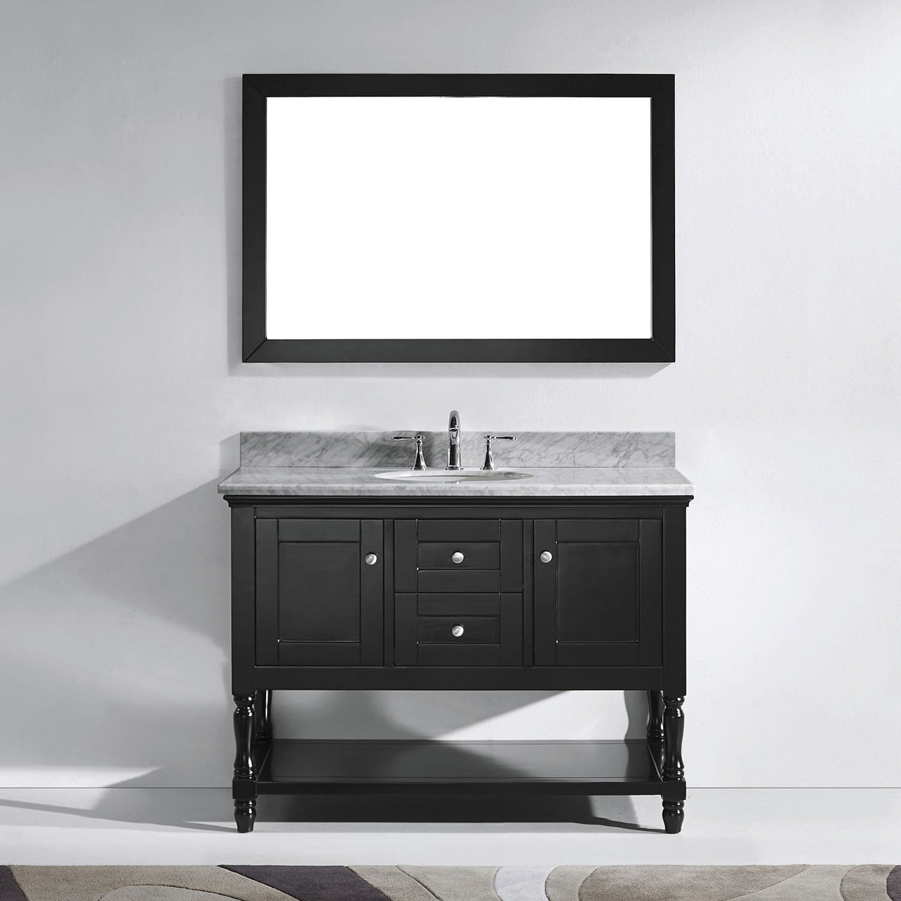 Virtu USA Julianna 48" Single Round Sink Espresso Top Vanity in Espresso with Mirror Vanity Virtu USA 