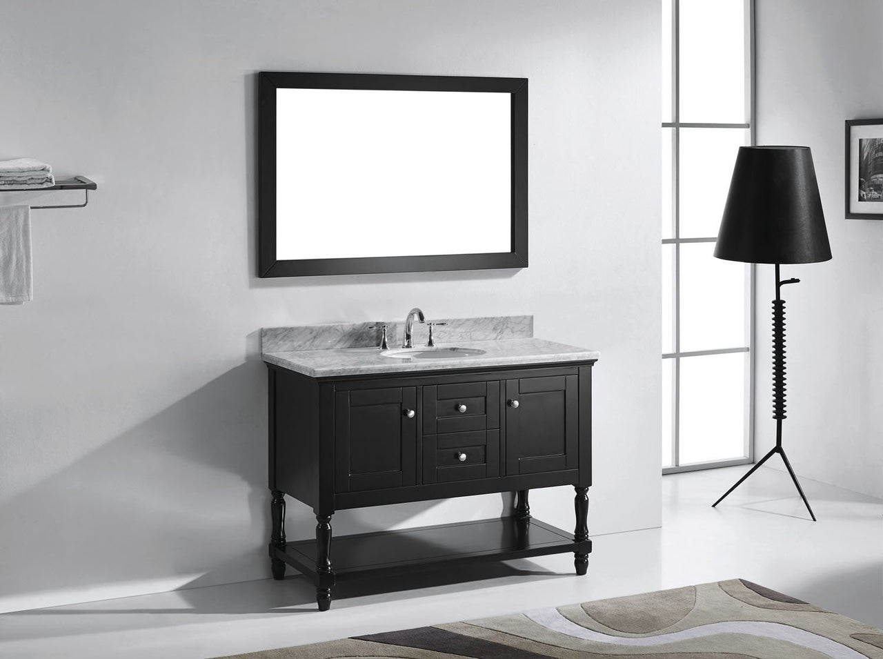 Virtu USA Julianna 48" Single Round Sink Espresso Top Vanity in Espresso with Mirror Vanity Virtu USA 