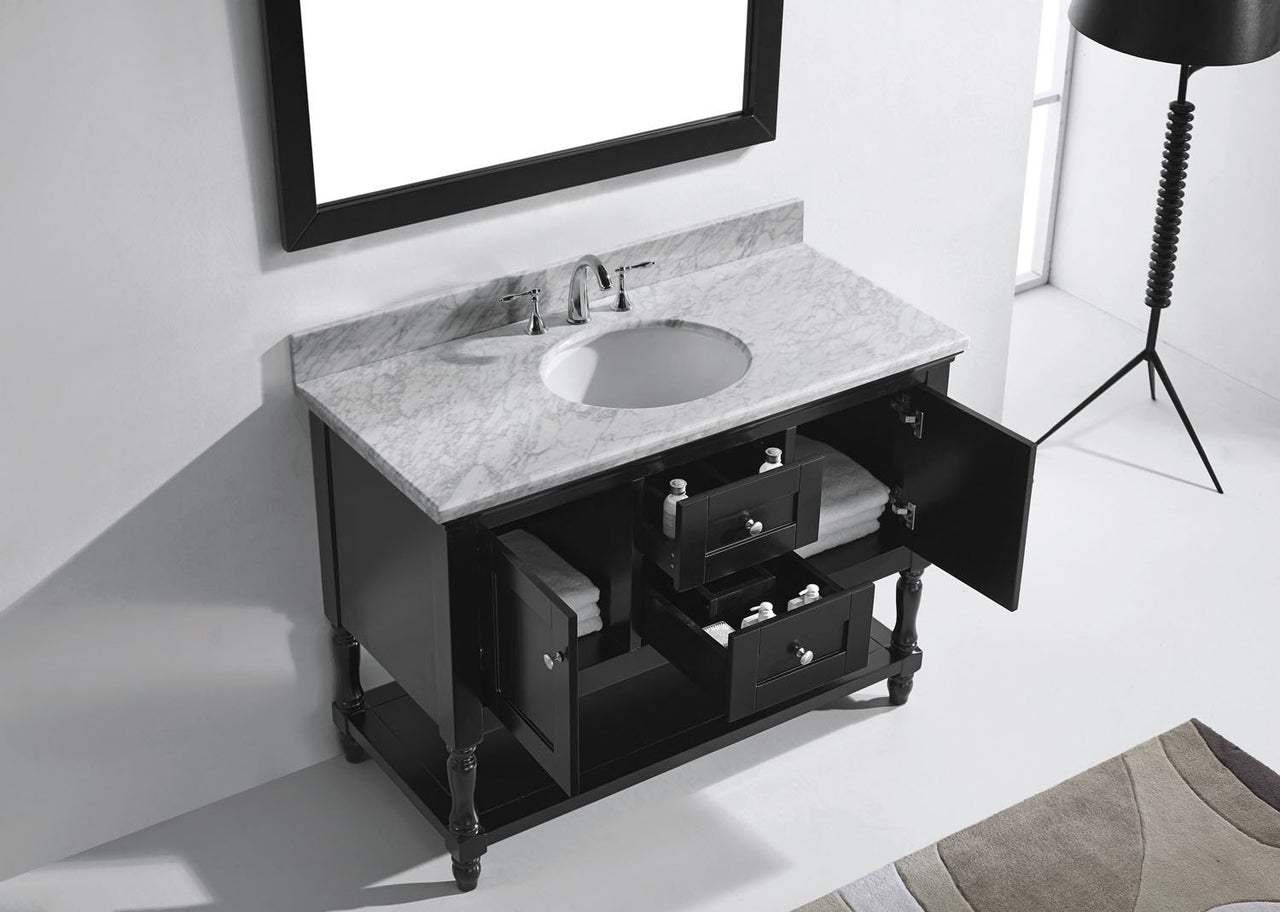 Virtu USA Julianna 48" Single Round Sink Espresso Top Vanity in Espresso with Mirror Vanity Virtu USA 