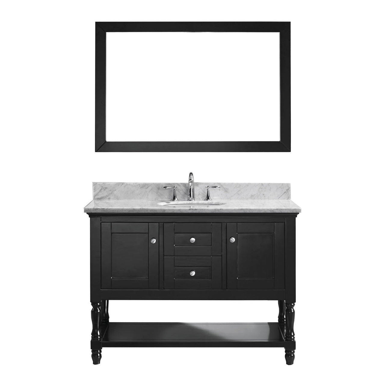 Virtu USA Julianna 48" Single Round Sink Espresso Top Vanity in Espresso with Mirror Vanity Virtu USA 