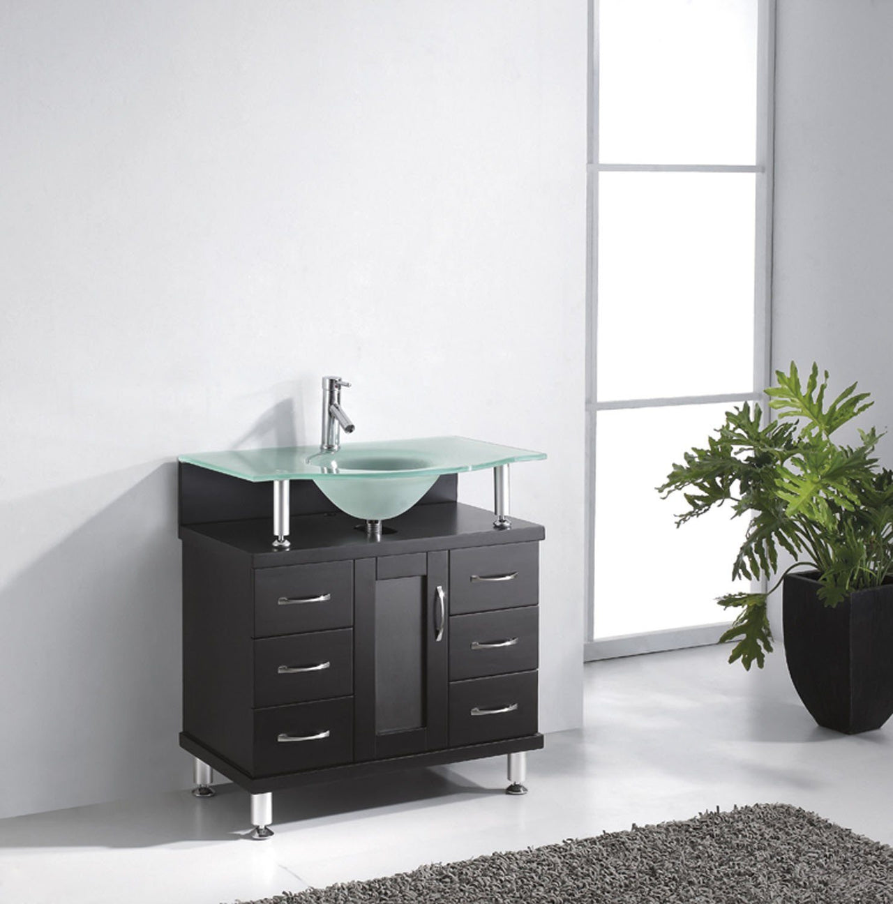 Virtu USA Vincente 32" Single Round Sink Espresso Top Vanity in Espresso Vanity Virtu USA 