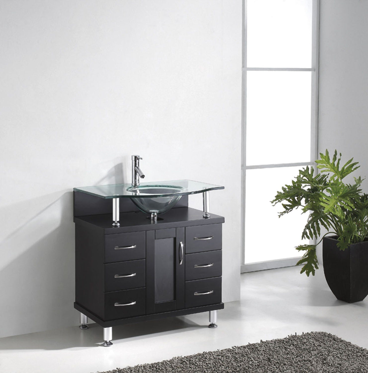 Virtu USA Vincente 32" Single Round Sink Espresso Top Vanity in Espresso Vanity Virtu USA 