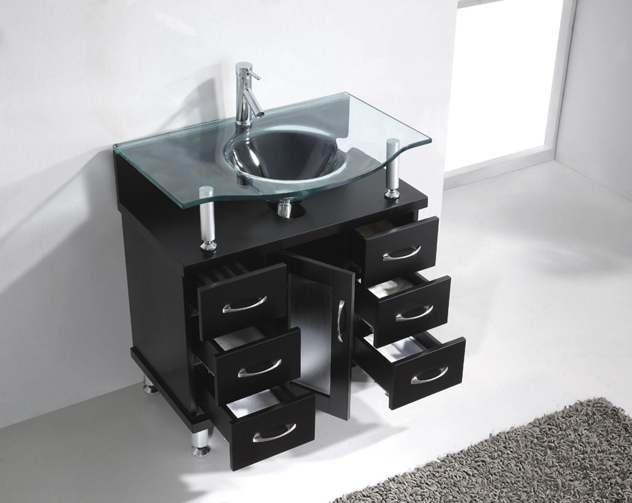 Virtu USA Vincente 32" Single Round Sink Espresso Top Vanity in Espresso Vanity Virtu USA 