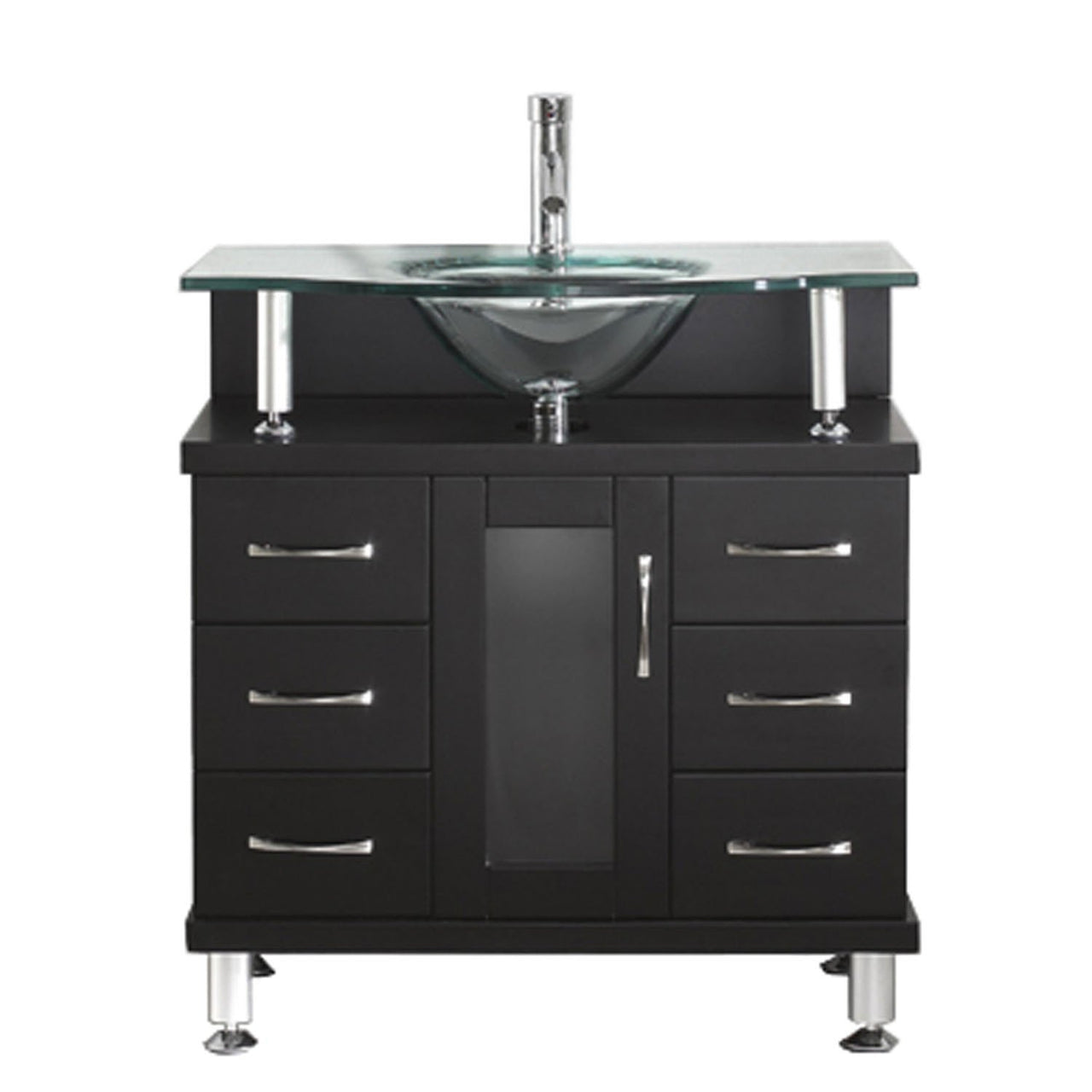 Virtu USA Vincente 32" Single Round Sink Espresso Top Vanity in Espresso Vanity Virtu USA 
