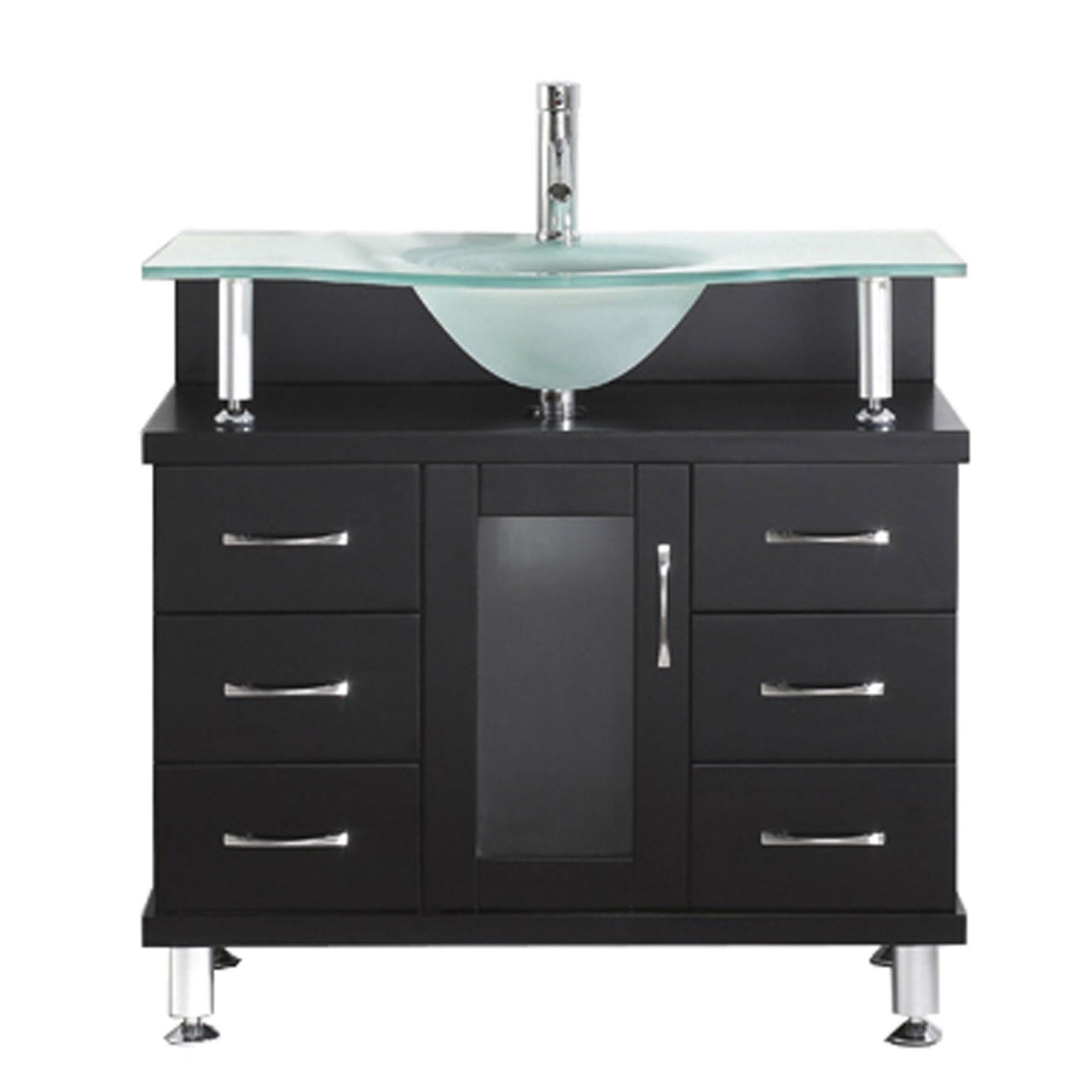 Virtu USA Vincente 36" Single Round Sink Espresso Top Vanity in Espresso Vanity Virtu USA 