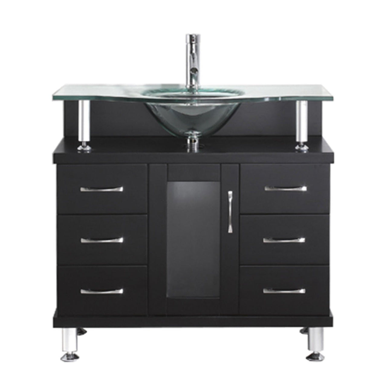 Virtu USA Vincente 36" Single Round Sink Espresso Top Vanity in Espresso Vanity Virtu USA 