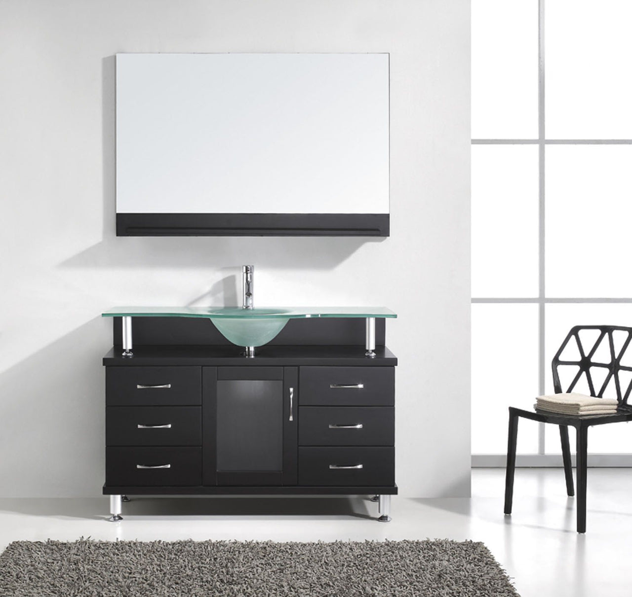Virtu USA Vincente 48" Single Round Sink Espresso Top Vanity in Espresso Vanity Virtu USA 