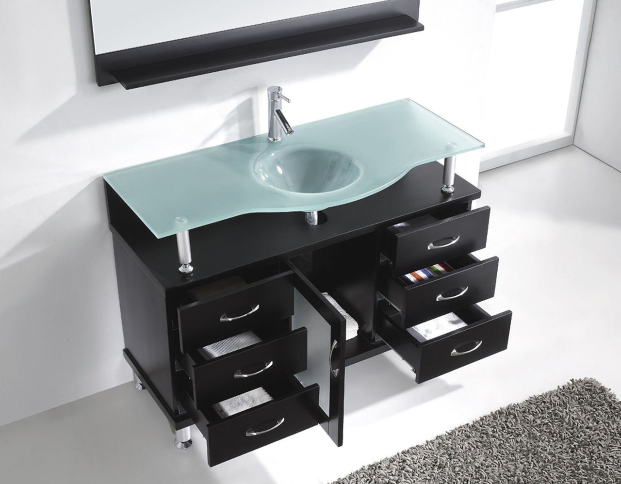Virtu USA Vincente 48" Single Round Sink Espresso Top Vanity in Espresso Vanity Virtu USA 