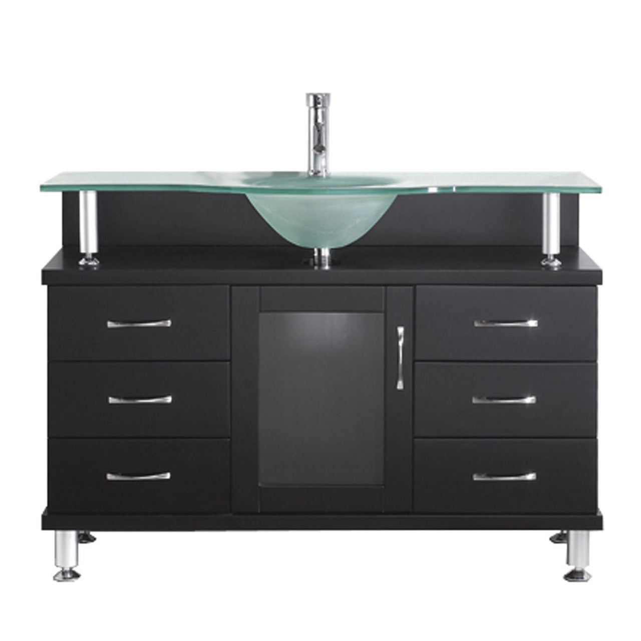 Virtu USA Vincente 48" Single Round Sink Espresso Top Vanity in Espresso Vanity Virtu USA 
