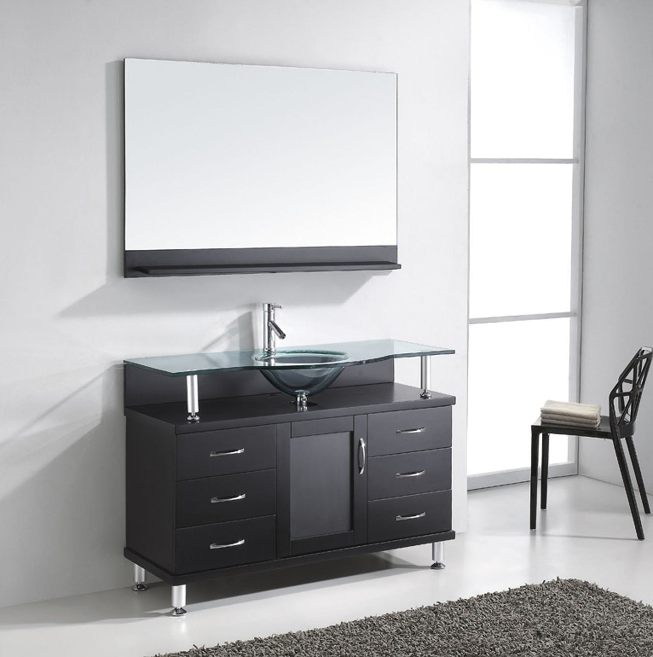 Virtu USA Vincente 48" Single Round Sink Espresso Top Vanity in Espresso Vanity Virtu USA 