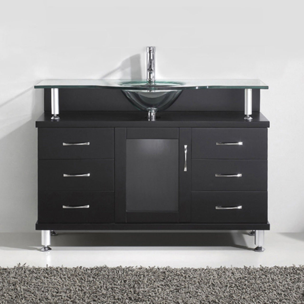 Virtu USA Vincente 48" Single Round Sink Espresso Top Vanity in Espresso Vanity Virtu USA 