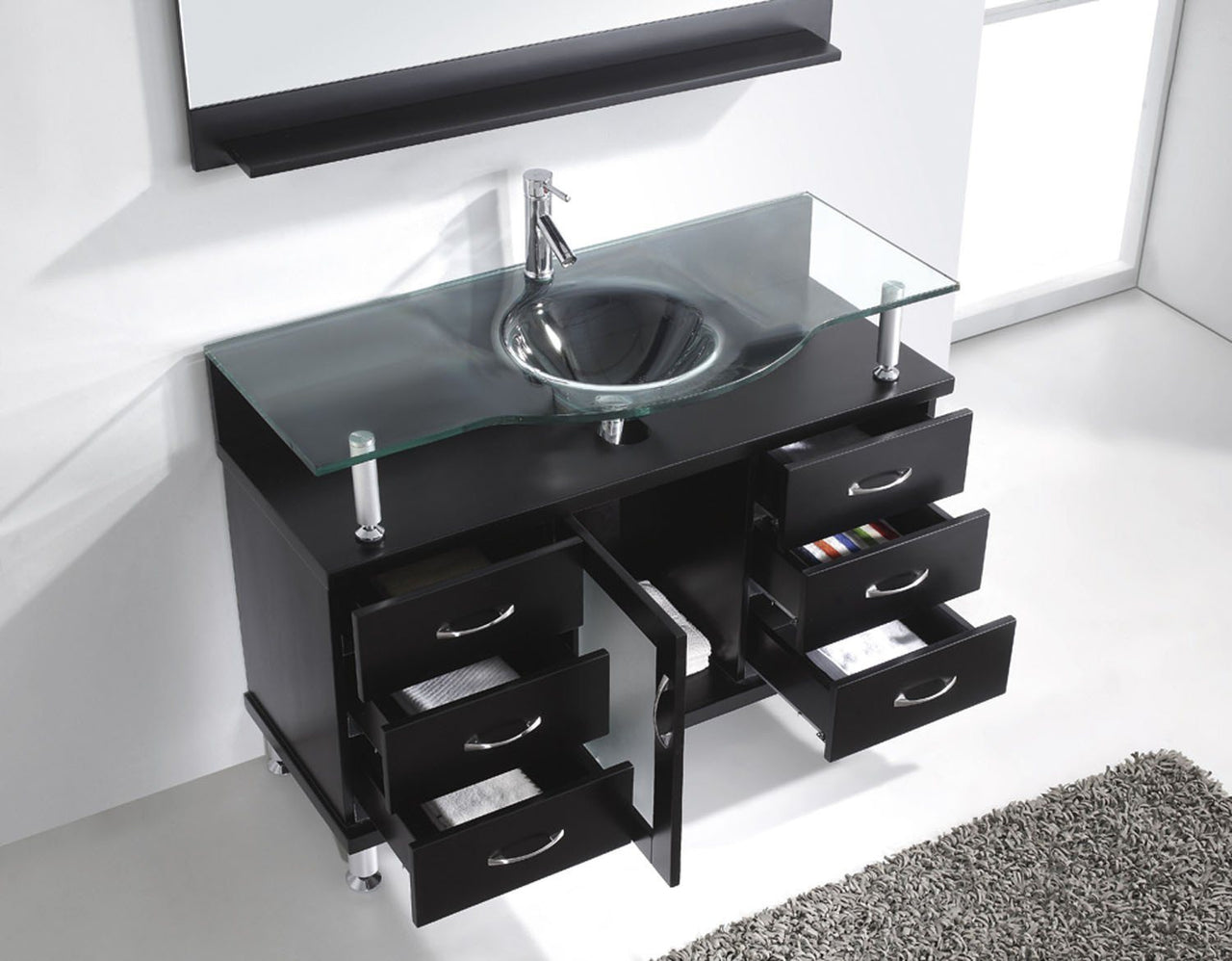 Virtu USA Vincente 48" Single Round Sink Espresso Top Vanity in Espresso Vanity Virtu USA 