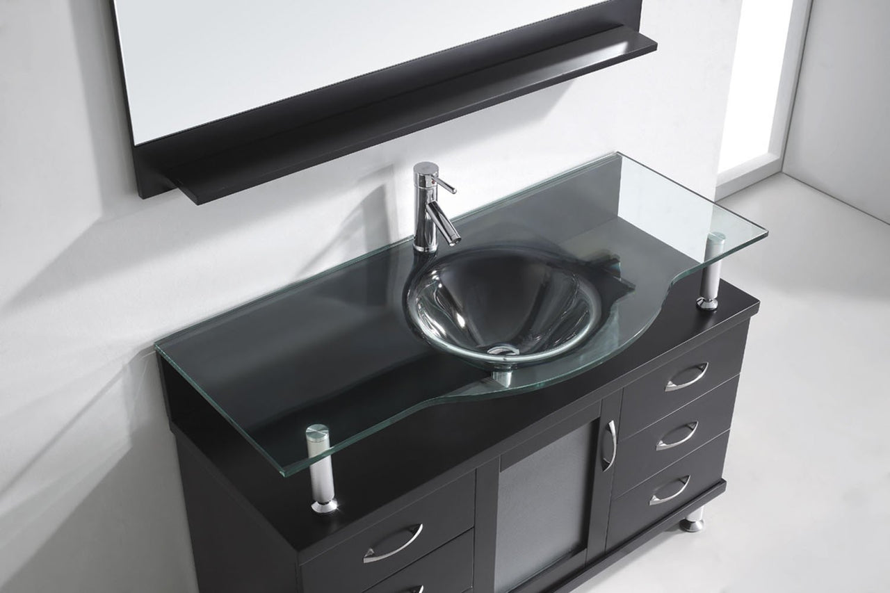 Virtu USA Vincente 48" Single Round Sink Espresso Top Vanity in Espresso Vanity Virtu USA 