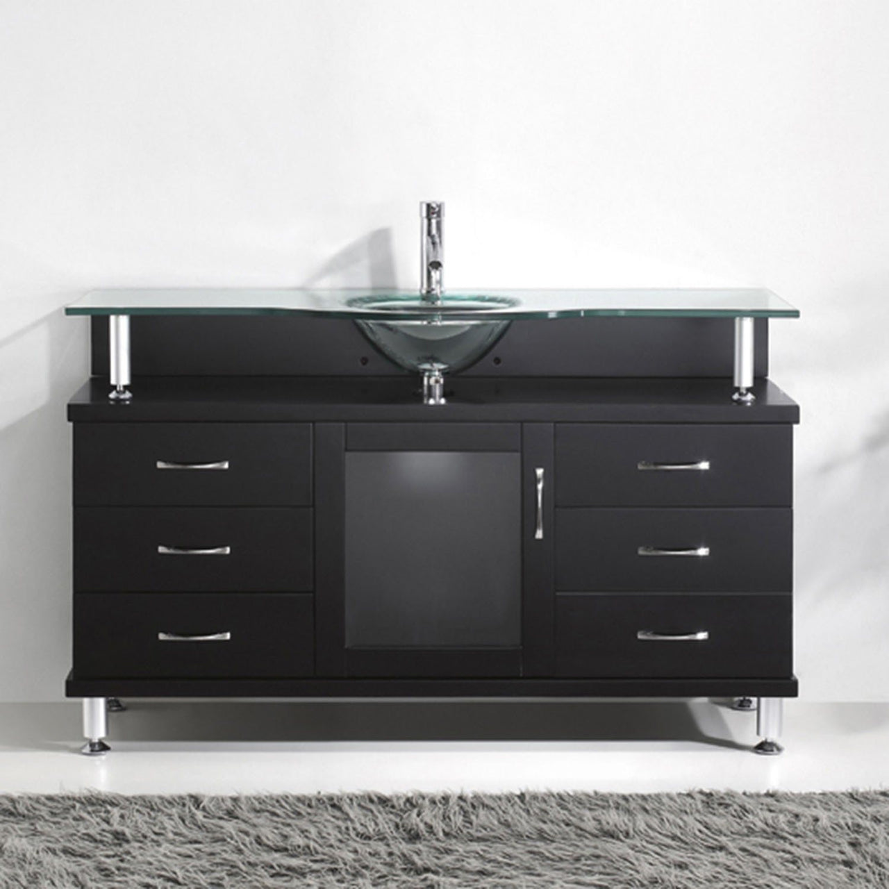 Virtu USA Vincente 55" Single Round Sink Espresso Top Vanity in Espresso Vanity Virtu USA 