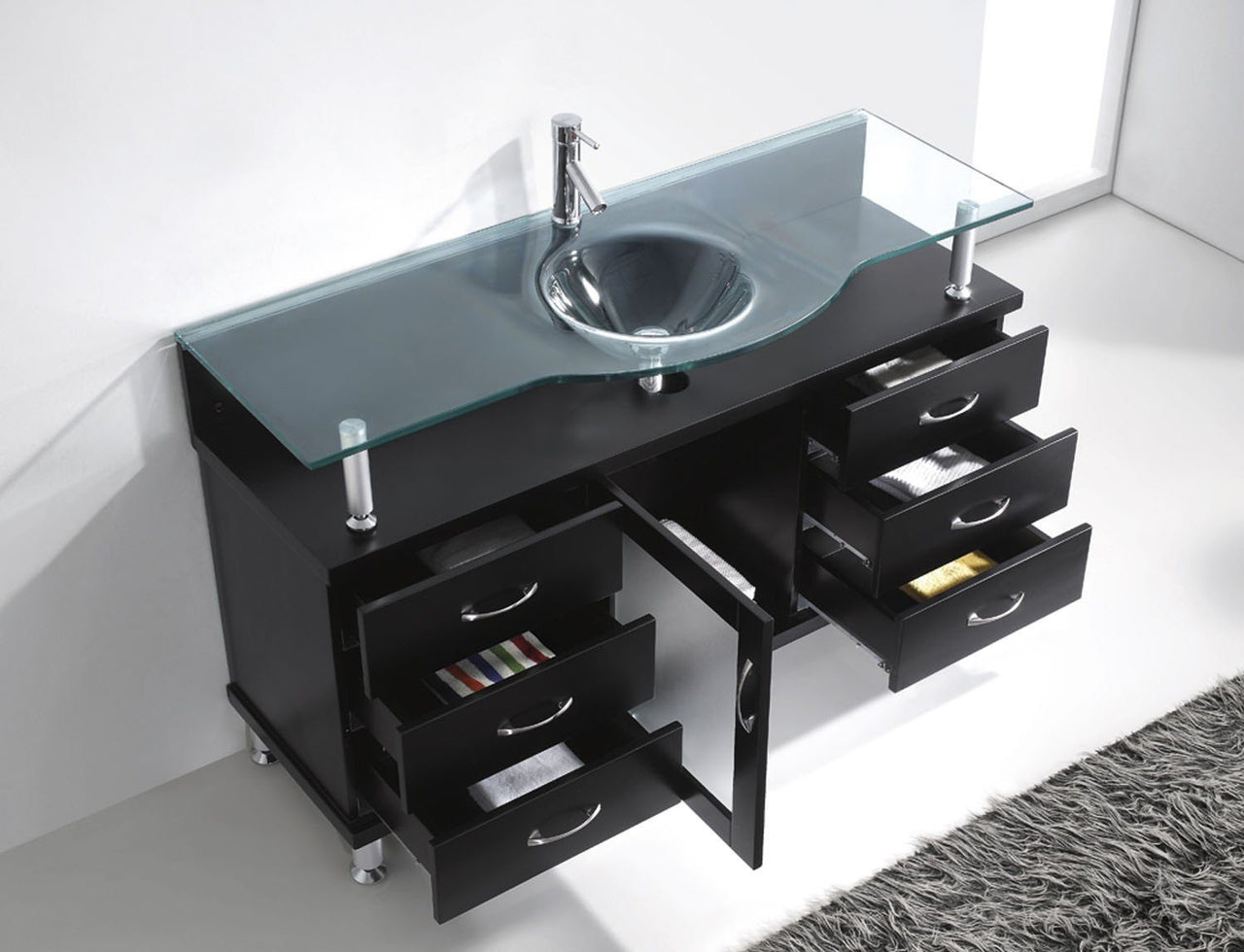 Virtu USA Vincente 55" Single Round Sink Espresso Top Vanity in Espresso Vanity Virtu USA 