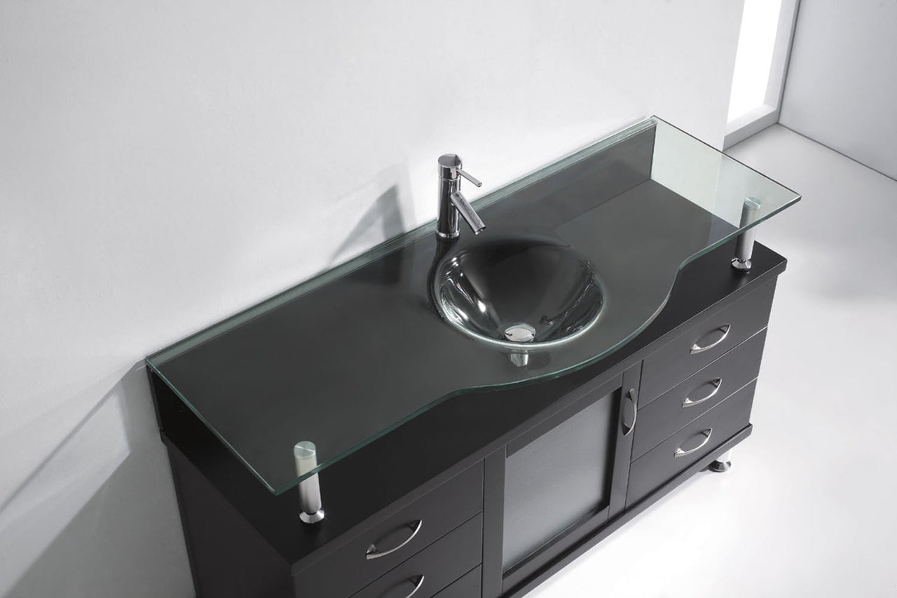 Virtu USA Vincente 55" Single Round Sink Espresso Top Vanity in Espresso Vanity Virtu USA 