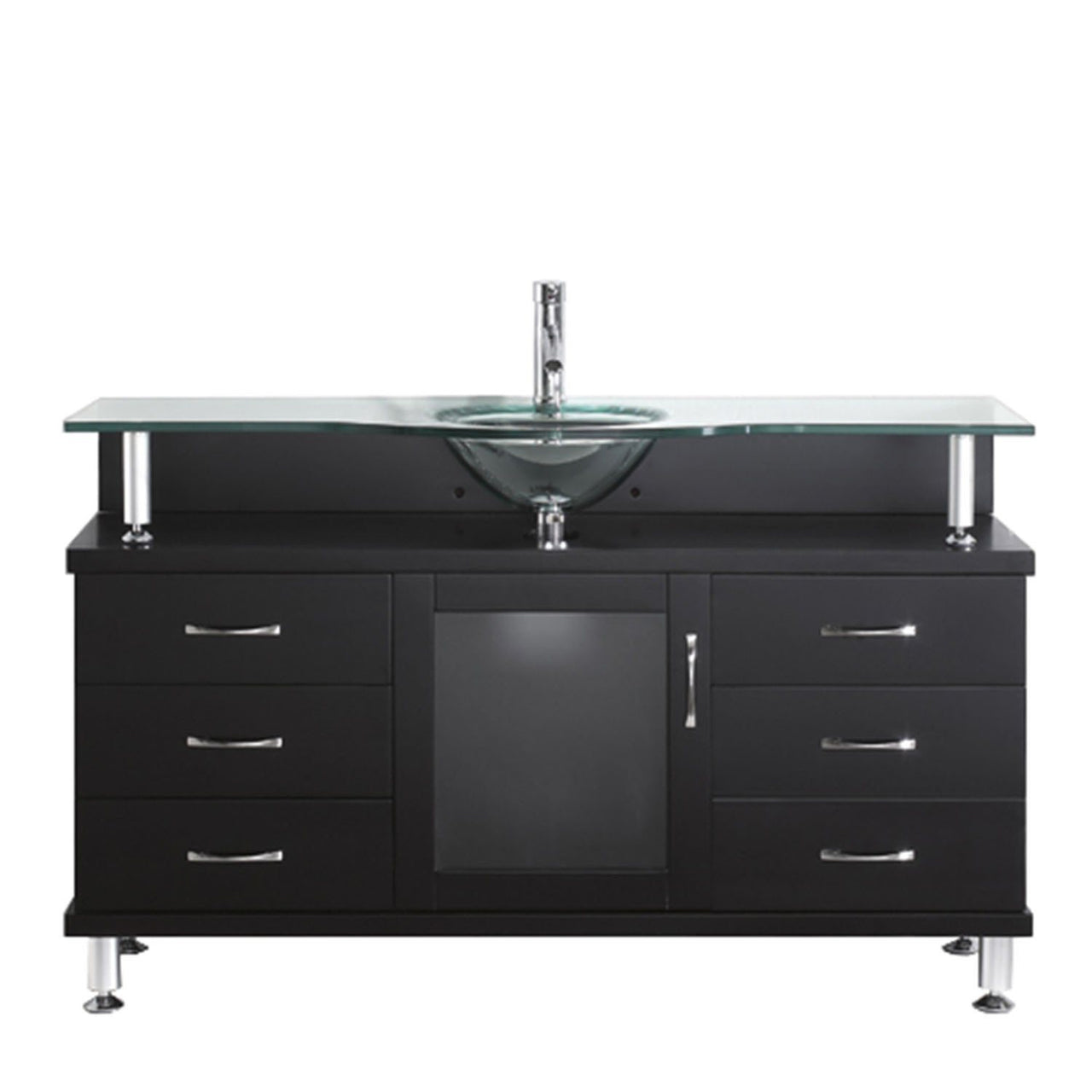 Virtu USA Vincente 55" Single Round Sink Espresso Top Vanity in Espresso Vanity Virtu USA 