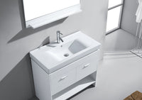 Thumbnail for Virtu USA Gloria 36 Single Sink White Top Vanity Chrome Faucet and Mirror Vanity Virtu USA 