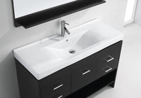 Thumbnail for Virtu USA Gloria 48 Single Sink Espresso Top Vanity Chrome Faucet and Mirror Vanity Virtu USA 
