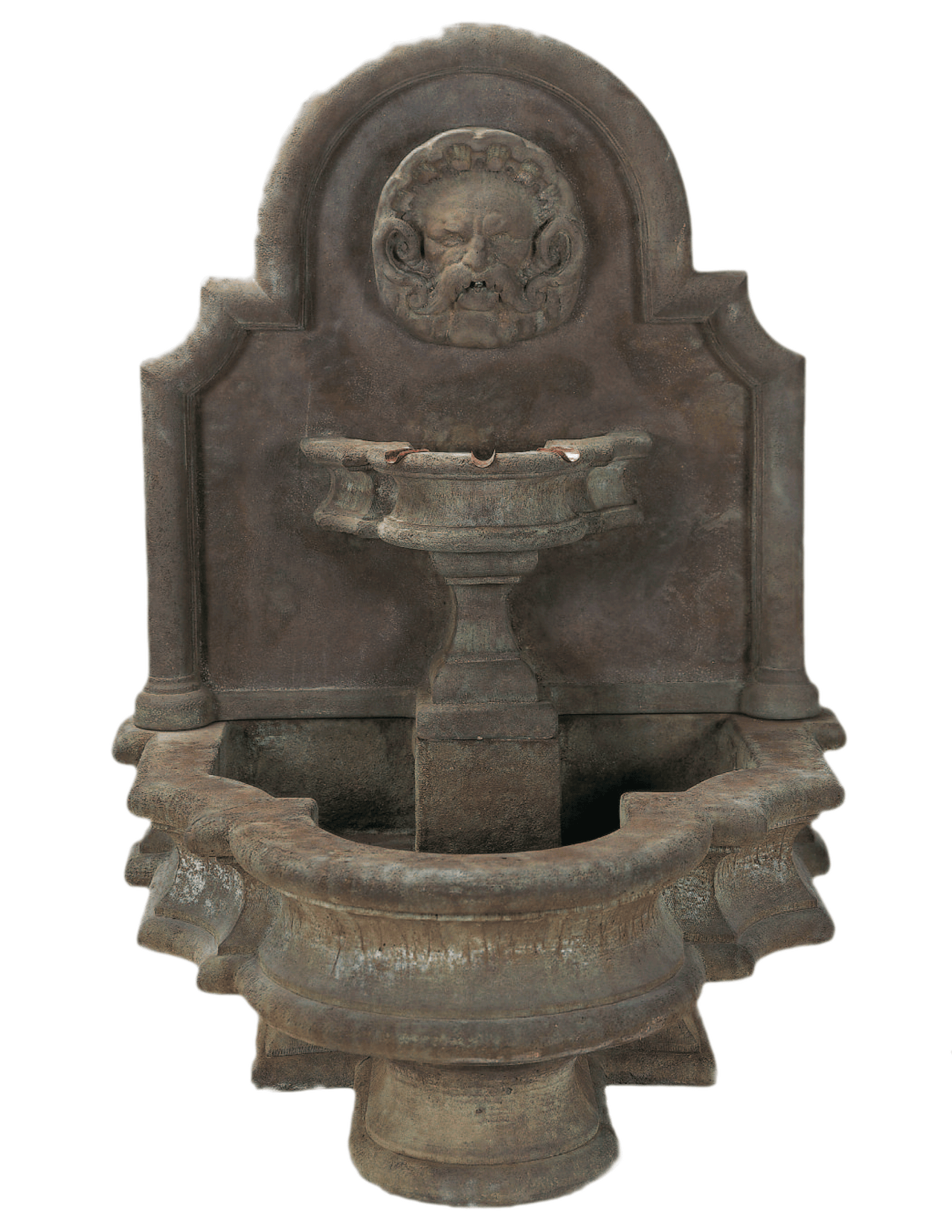 Mascaron Wall Cast Ston Outdoor Garden Fountains With Spout Fountain Tuscan 