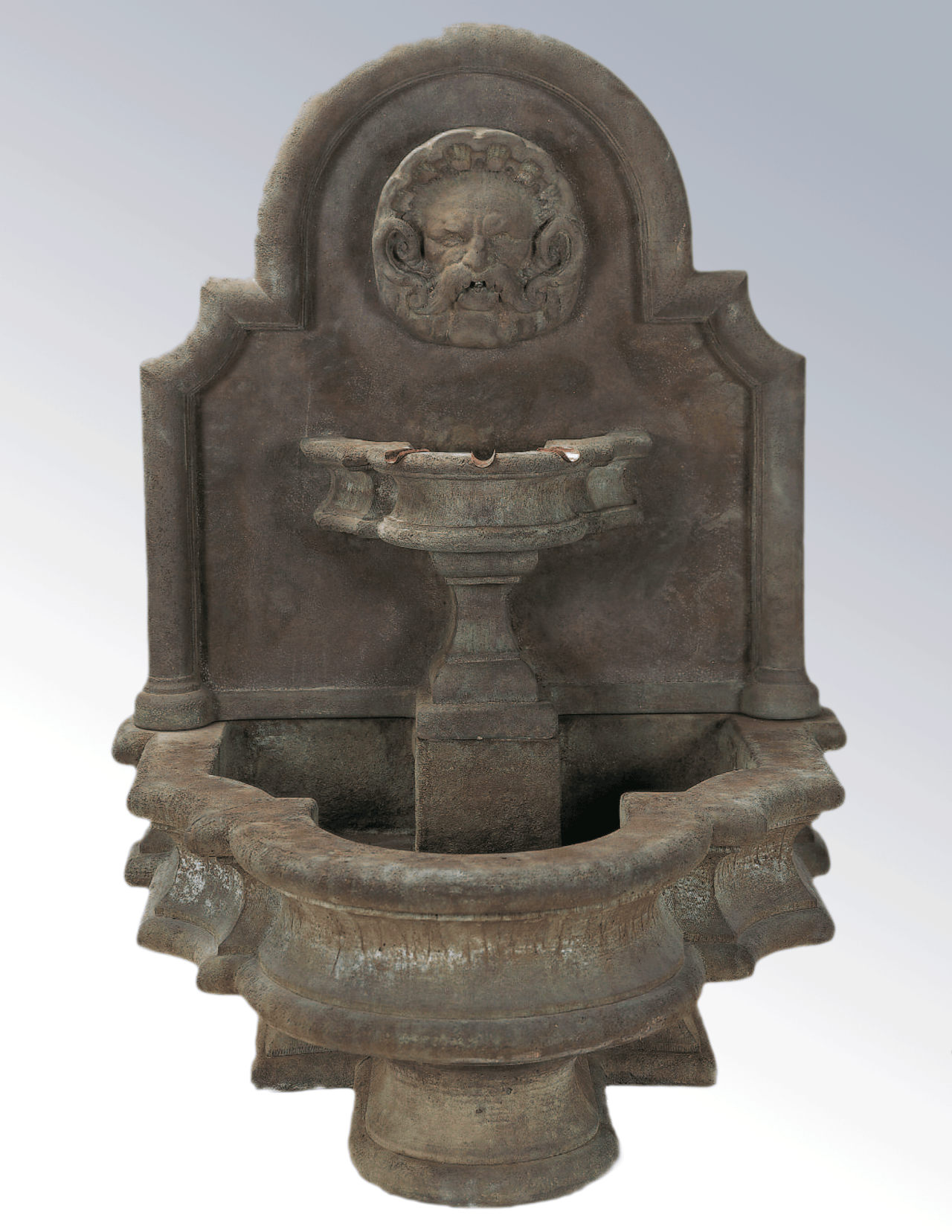 Mascaron Wall Cast Ston Outdoor Garden Fountains With Spout Fountain Tuscan 