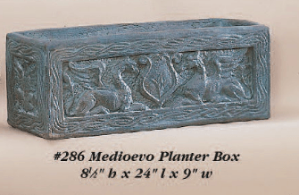 Medioevo Box Cast Stone Outdoor Garden Planter Planter Tuscan 