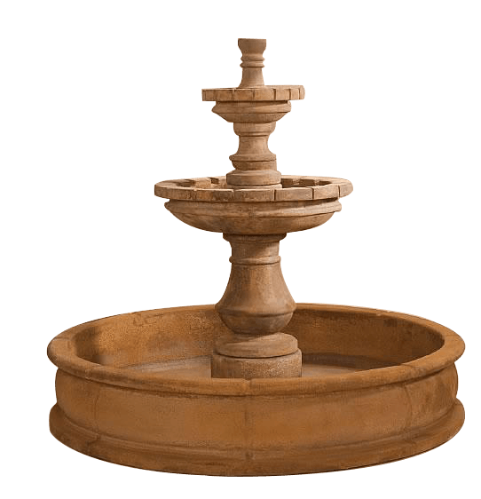 Montefalco Two Tier Pond Outdoor Cast Stone Garden Fountain Fountain Tuscan 