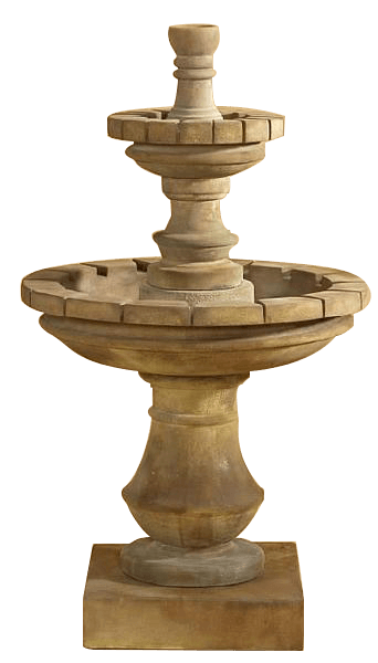 Montefalco Two Tier Small Outdoor Cast Stone Garden Fountain Fountain Tuscan 