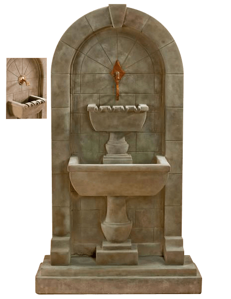 Monterosso Wall Outdoor Cast Stone Garden Fountain For Spout Fountain Tuscan 