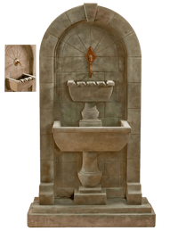 Thumbnail for Monterosso Wall Outdoor Cast Stone Garden Fountain For Spout Fountain Tuscan 