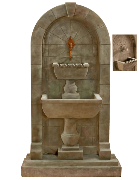 Monterosso Wall Outdoor Cast Stone Garden Fountain For Spout Fountain Tuscan 