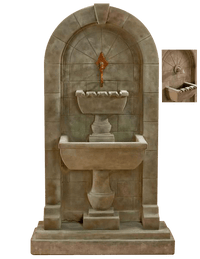 Thumbnail for Monterosso Wall Outdoor Cast Stone Garden Fountain For Spout Fountain Tuscan 