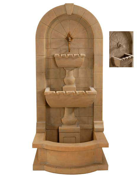 Monterosso Wall Outdoor Cast Stone Garden Fountain W/ Pond For Spout Fountain Tuscan 