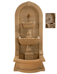 Thumbnail for Monterosso Wall Outdoor Cast Stone Garden Fountain W/ Pond For Spout Fountain Tuscan 