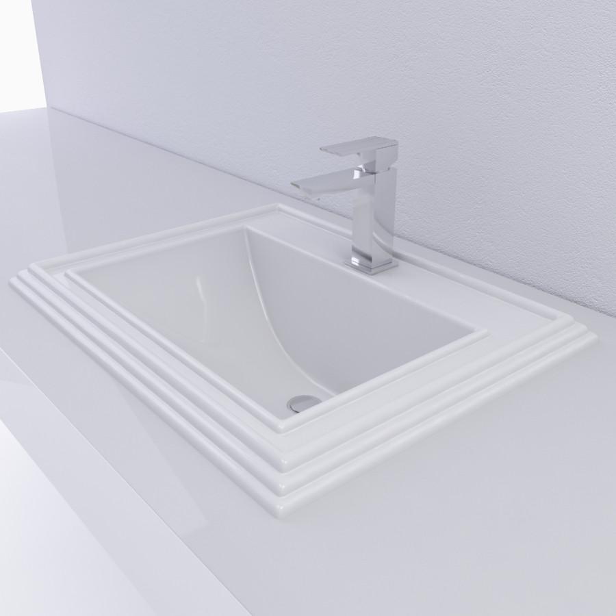 Cantrio Vitreous White China Top Mount Drop In sink PS-2318 Ceramic Series Cantrio 