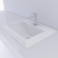 Thumbnail for Cantrio Vitreous White China Top Mount Drop In sink PS-2318 Ceramic Series Cantrio 