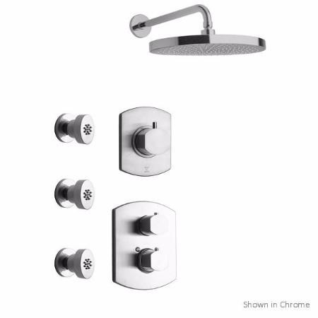Latoscana Novello Thermostatic Valve Shower System Option 4 In Chrome bathtub and showerhead faucet systems Latoscana 