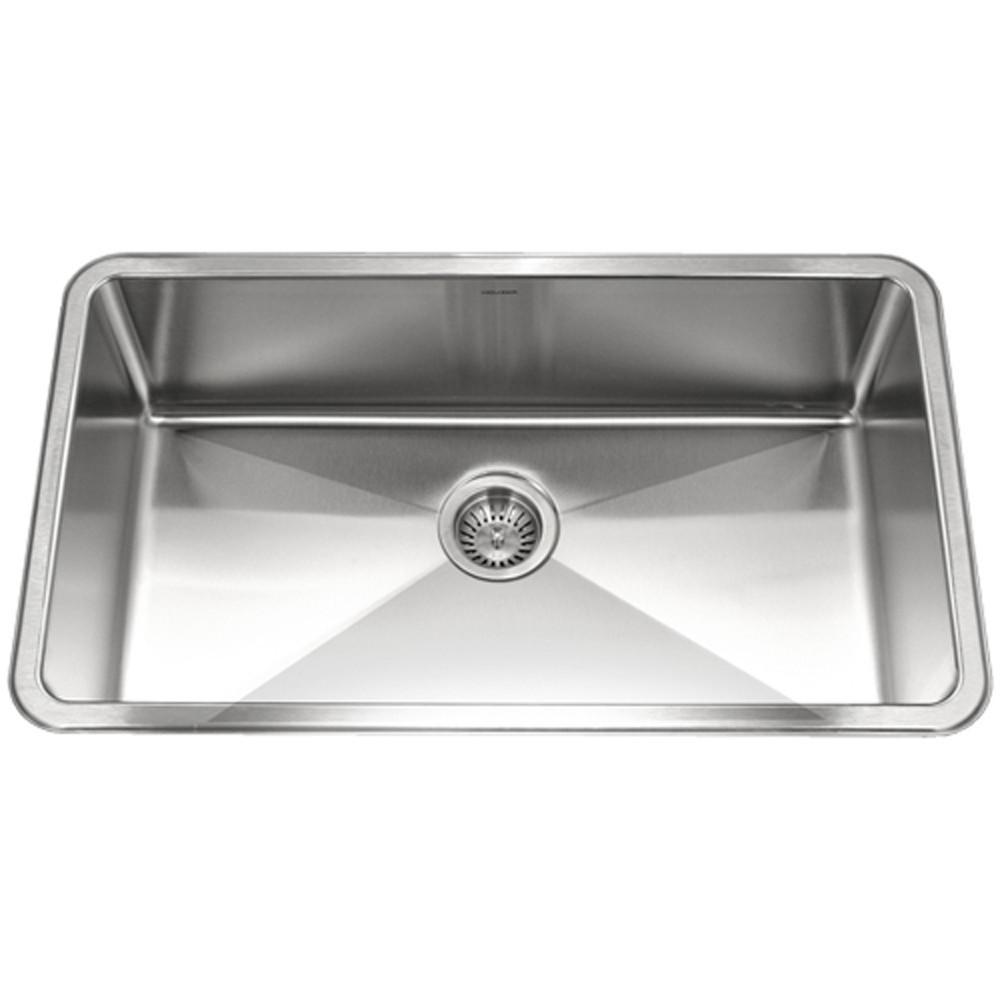 Houzer Nouvelle Series 25mm Radius Undermount Stainless Steel Large Single Bowl Kitchen Sink Kitchen Sink - Undermount Houzer 