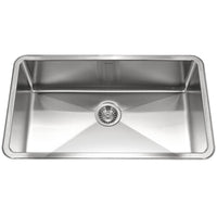 Thumbnail for Houzer Nouvelle Series 25mm Radius Undermount Stainless Steel Large Single Bowl Kitchen Sink Kitchen Sink - Undermount Houzer 