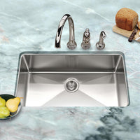 Thumbnail for Houzer Nouvelle Series 25mm Radius Undermount Stainless Steel Large Single Bowl Kitchen Sink Kitchen Sink - Undermount Houzer 